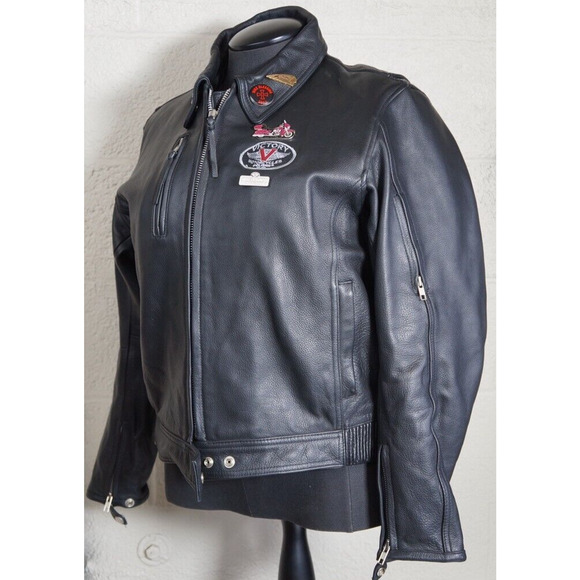 First Classic Leather Jacket with Victory patches & pins - Picture 2 of 13